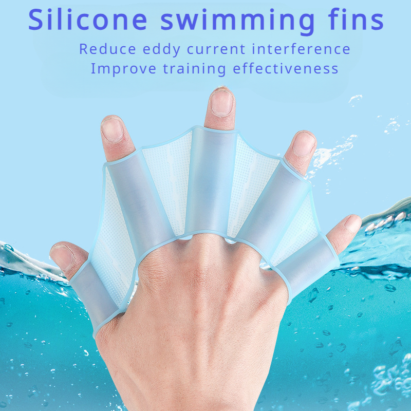 Sports Equipment 8 Year Old - ซิลิโคนว่ายน้ํา Fins Flipper ผู้ชายผู้หญิงเด็กสระว่ายน้ํากีฬา Professional การฝึกอบรมนิ้วมือถุงมือ