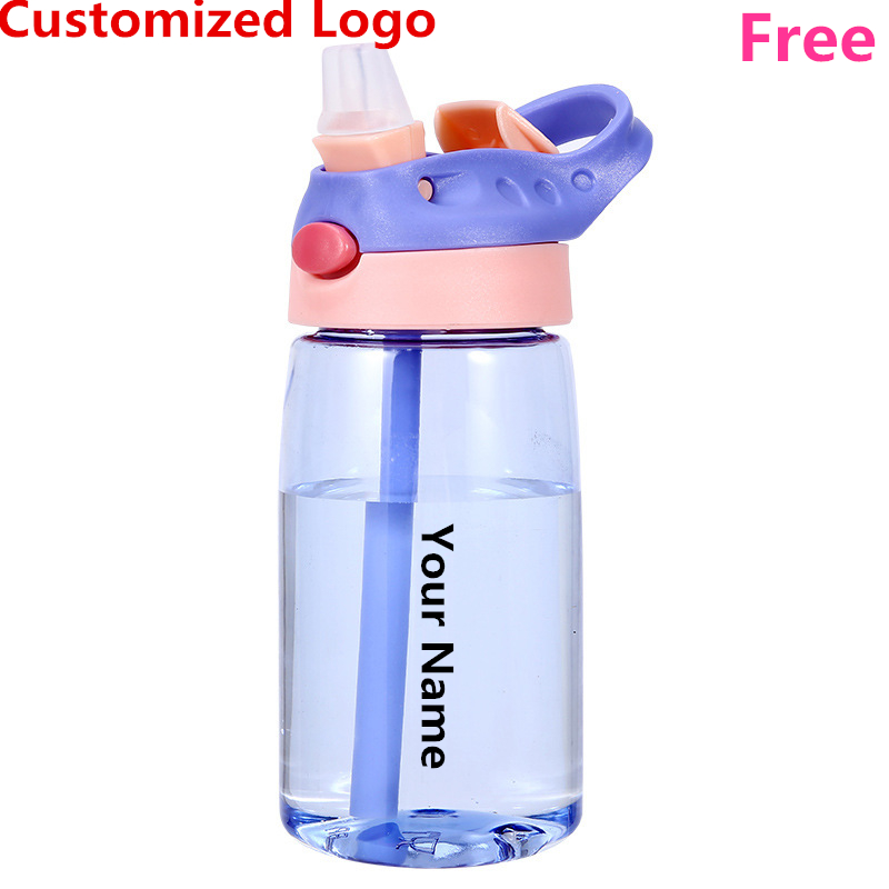 Sports Equipment 8 Year Old - DIY เด็กขวดน้ําแบบพกพา 480ML ความปลอดภัยกลางแจ้งส่วนบุคคลถ้วยดื่มพลาสติกสําหรับของขวัญเกิดฟรีปรับแต่งชื่อ
