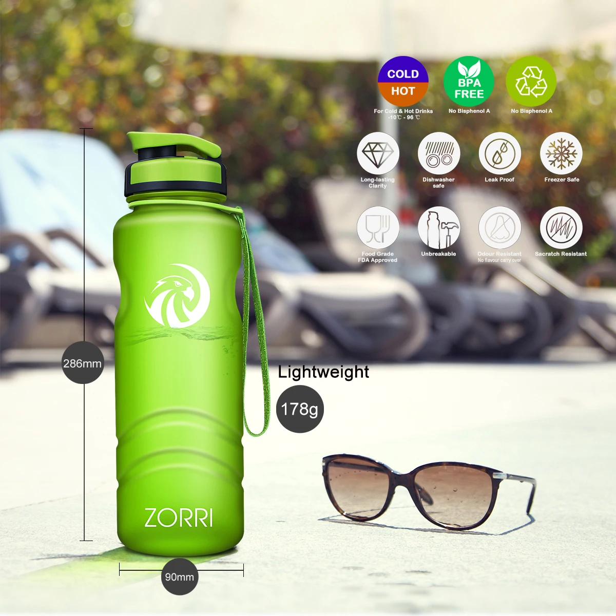 ZORRI ขวดน้ํากีฬาแบบพกพา BPA ฟ - Sports Equipment 8 Year Old บทวิจารณ์และราคา